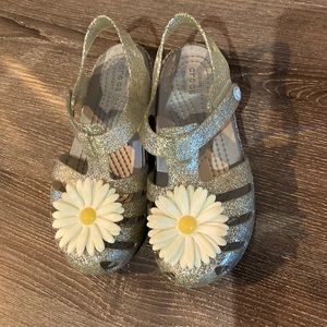 Silver girl CROCS sandals..size 12